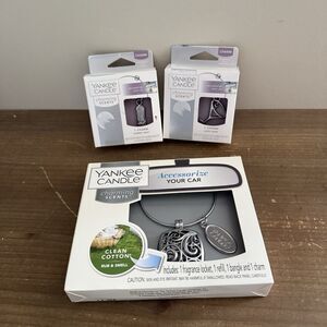 RARE Clean Cotton Yankee Candle Charming Scents Car Air Freshener W/2 Charms New